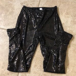 Black Sequined Pants